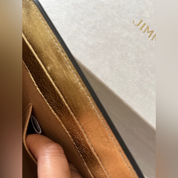 Jimmy Choo Avenue Pouch in gold Nappa Leather - Picture 2 of 7
